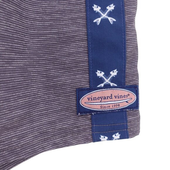 Vineyard Vines 9" Heathered Fineline Board Short Sz 36 Gray Striped Performance - Picture 4 of 10